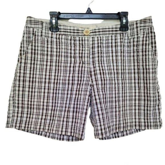 Merona Pants - Merona Brown Tan Beige Plaid Casual Shorts,SZ 6